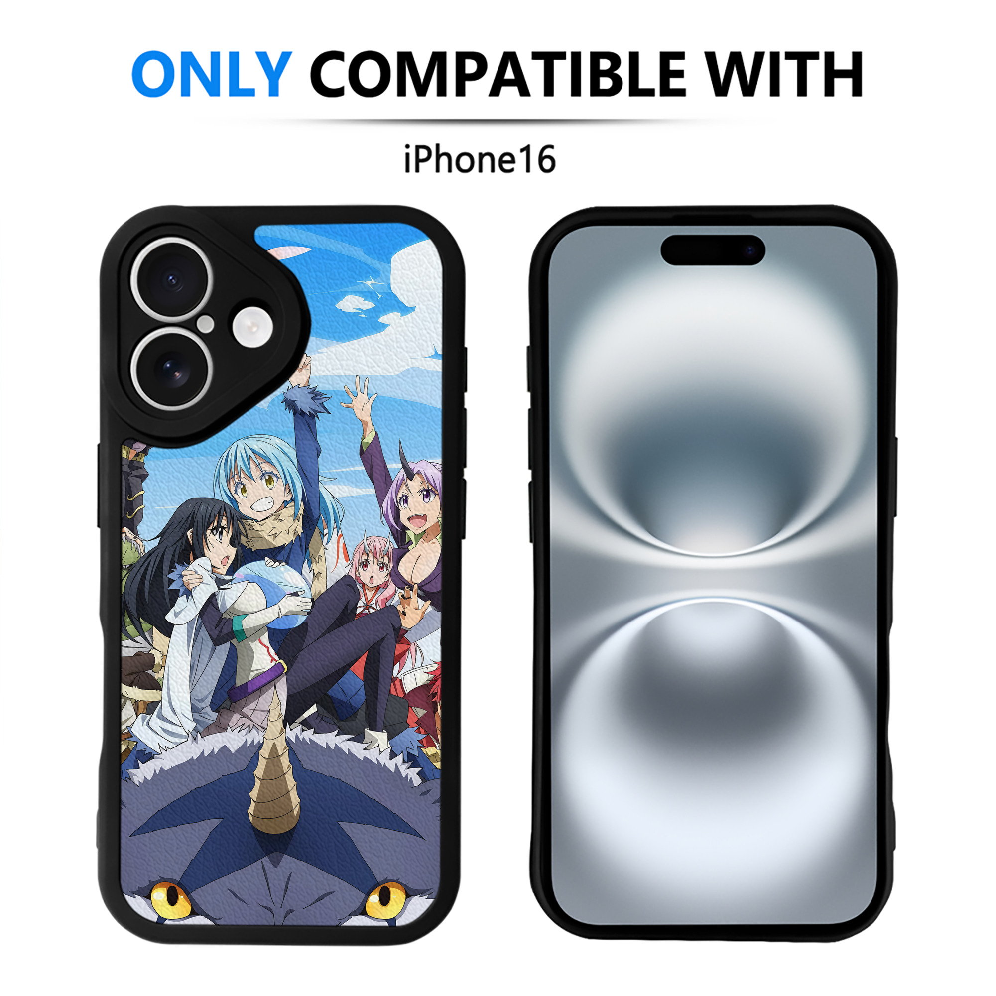 （画像用） 転スラ Regarding Reincarnated to Slime 【iPhone 16シリーズ対応】シリコンスマホケース（レザー調） 材質：シリコン